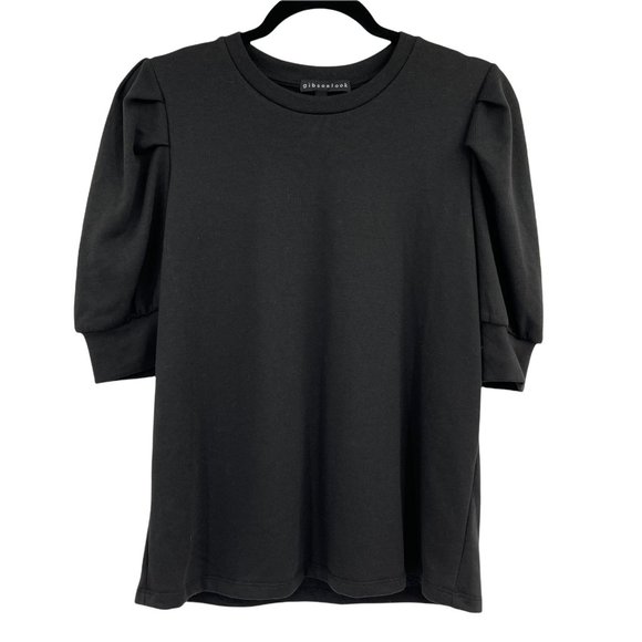 Gibson Look Blouse Small Black Puffy Sleeves - Picture 1 of 8